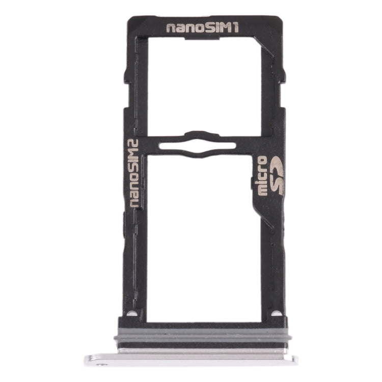 Nano SIM Card Tray + Nano SIM Card Tray / Micro SD Card Tray for LG G8S ThinQ LMG810, LM-G810, LMG810EAW (Silver) - For LG by PMc TechLife | Online Shopping South Africa | PMc TechLife | Buy Now Pay Later Mobicred