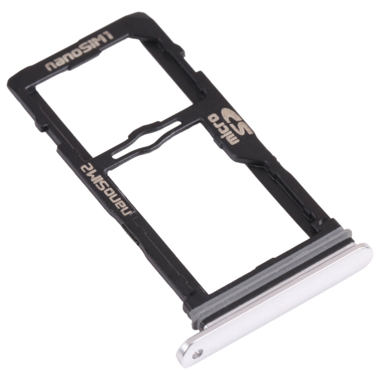 Nano SIM Card Tray + Nano SIM Card Tray / Micro SD Card Tray for LG G8S ThinQ LMG810, LM-G810, LMG810EAW (Silver) - For LG by PMc TechLife | Online Shopping South Africa | PMc TechLife | Buy Now Pay Later Mobicred