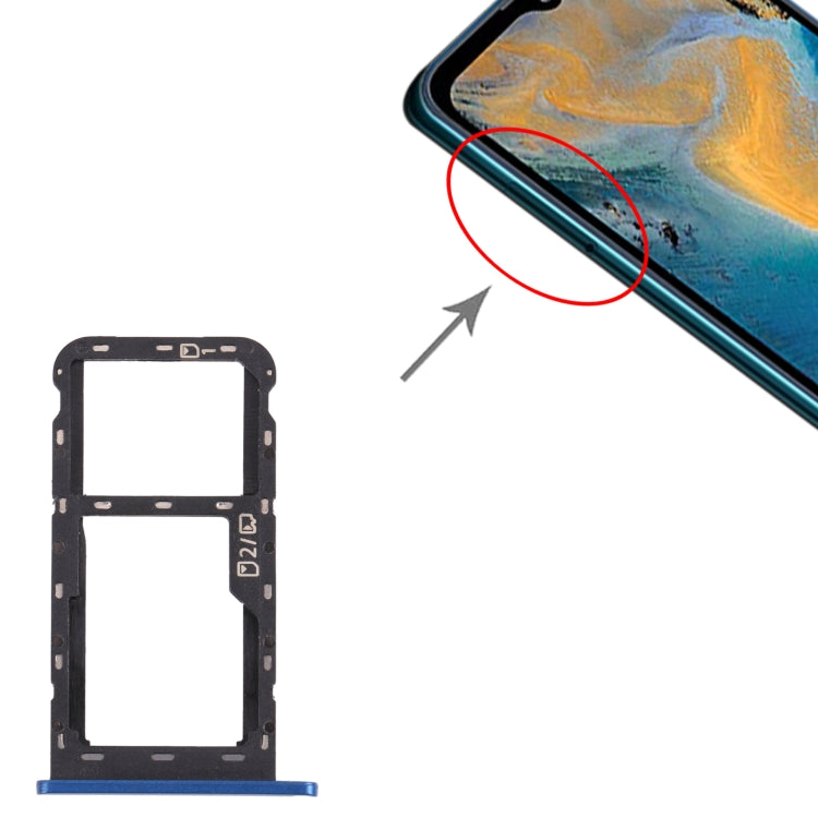 SIM Card Tray + Micro SD Card Tray for ZTE Blade A51 (Blue) - For ZTE by PMc TechLife | Online Shopping South Africa | PMc TechLife | Buy Now Pay Later Mobicred