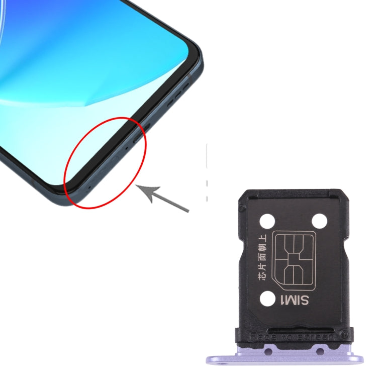 For OPPO Reno6 4G CPH2235 / Reno6 Z  SIM Card Tray + SIM Card Tray(Purple) - free shipping - PMc TechLife - Order now!