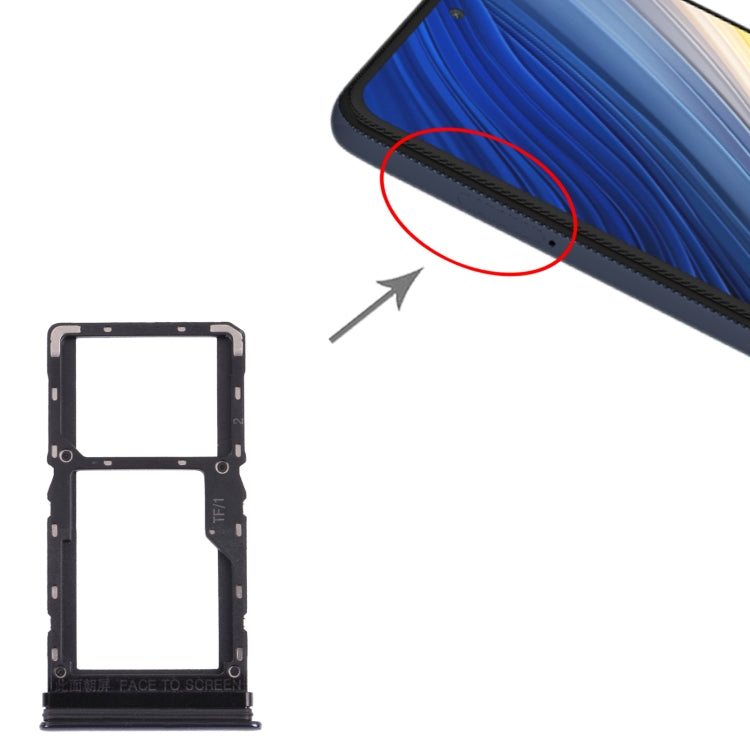SIM Card Tray + Micro SD Card Tray for Xiaomi Poco X3 Pro M2102J20SG M2102J20SI (Black) - Card Tray by PMc TechLife | Online Shopping South Africa | PMc TechLife | Buy Now Pay Later Mobicred