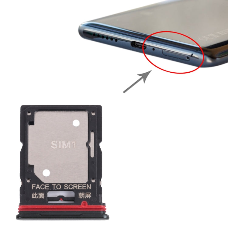 SIM Card Tray + SIM Card Tray / Micro SD Card Tray for Xiaomi Redmi Note 11 Pro (China) 21091116C / Redmi Note 11 Pro+ 5G / 11i / 11i HyperCharge 5G 21091116UI(Black) - Card Tray by PMC TechLife | Online Shopping South Africa | PMC TechLife