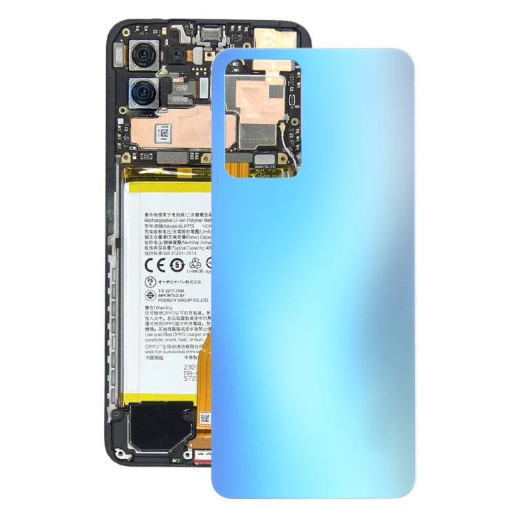 For OPPO Reno7 5G China Glass Battery Back Cover (Blue) - Back Cover by PMC TechLife | Online Shopping South Africa | PMC TechLife | Buy Now Pay Later Mobicred
