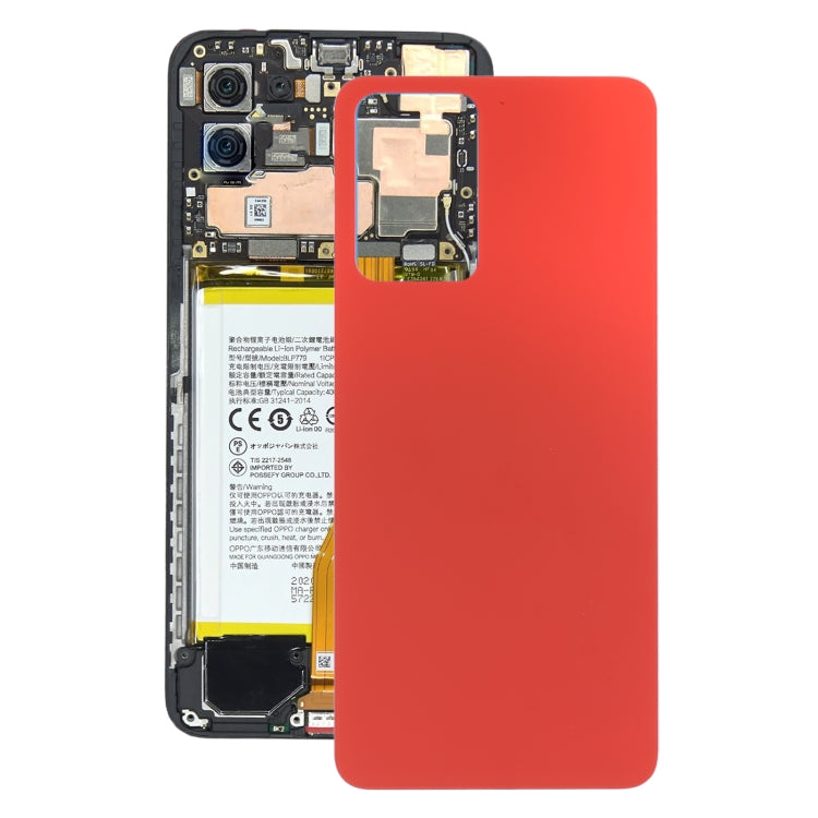For OPPO Reno7 5G China Glass Battery Back Cover (Red) - Back Cover by PMC TechLife | Online Shopping South Africa | PMC TechLife | Buy Now Pay Later Mobicred