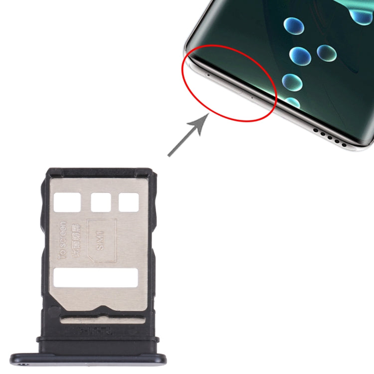 SIM Card Tray + SIM Card Tray for Honor 60 (Black) - Card Socket by PMc TechLife | Online Shopping South Africa | PMc TechLife | Buy Now Pay Later Mobicred