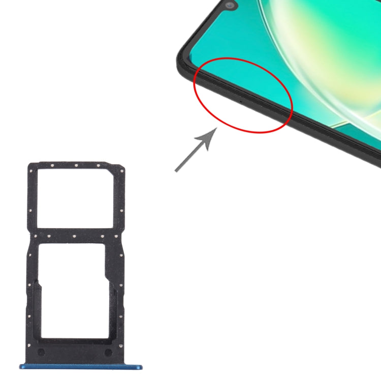 SIM Card Tray + SIM Card Tray / Micro SD Card Tray for Huawei Nova Y60 (Blue) - Card Socket by PMc TechLife | Online Shopping South Africa | PMc TechLife | Buy Now Pay Later Mobicred