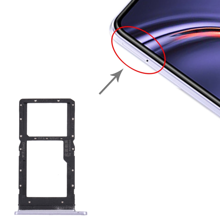 SIM Card Tray + SIM Card Tray / Micro SD Card Tray for Huawei Maimang 10 SE (Purple) - Card Socket by PMc TechLife | Online Shopping South Africa | PMc TechLife | Buy Now Pay Later Mobicred