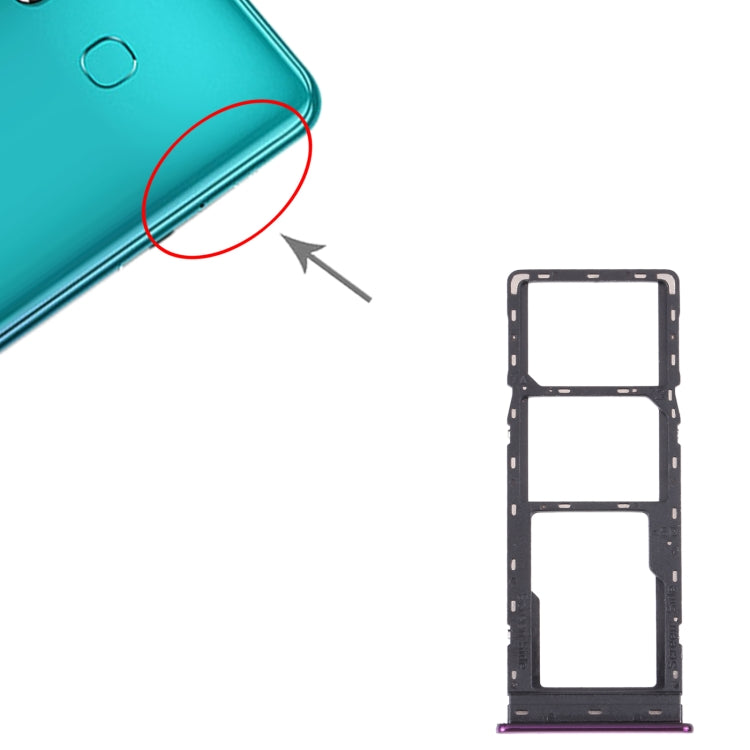 For Infinix Hot 8 Lite/Hot 8 SIM Card Tray + SIM Card Tray + Micro SD Card Tray (Purple) - Card Tray by PMc TechLife | Online Shopping South Africa | PMc TechLife | Buy Now Pay Later Mobicred