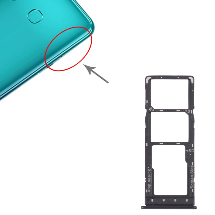 For Infinix Hot 10s NFC/Hot 10s/Hot 10T SIM Card Tray + SIM Card Tray + Micro SD Card Tray (Black) - Card Tray by PMc TechLife | Online Shopping South Africa | PMc TechLife | Buy Now Pay Later Mobicred