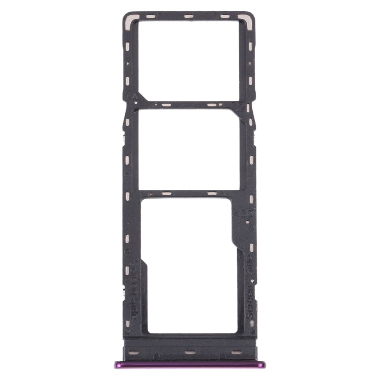 For Tecno Spark 4 Lite KC8S SIM Card Tray + SIM Card Tray + Micro SD Card Tray (Purple) - Card Tray by PMc TechLife | Online Shopping South Africa | PMc TechLife | Buy Now Pay Later Mobicred