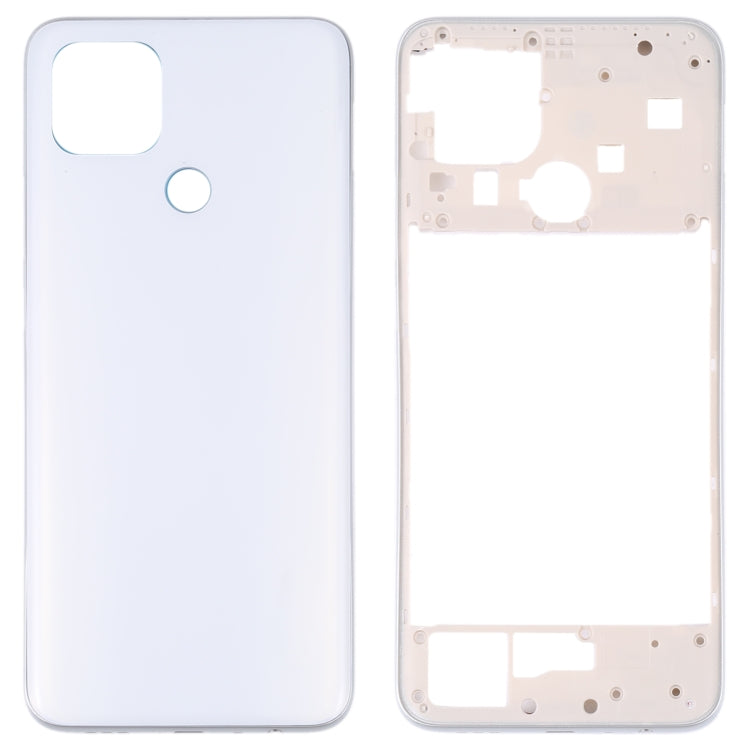 For OPPO A15/A15S/A35 Battery Back Cover with Middle Frame (White) - Back Cover by PMC TechLife | Online Shopping South Africa | PMC TechLife | Buy Now Pay Later Mobicred
