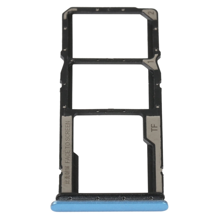 SIM Card Tray + SIM Card Tray + Micro SD Card Tray For Xiaomi Redmi 10C/Redmi 10 India/Poco C40(Blue) - Card Tray by PMc TechLife | Online Shopping South Africa | PMc TechLife | Buy Now Pay Later Mobicred
