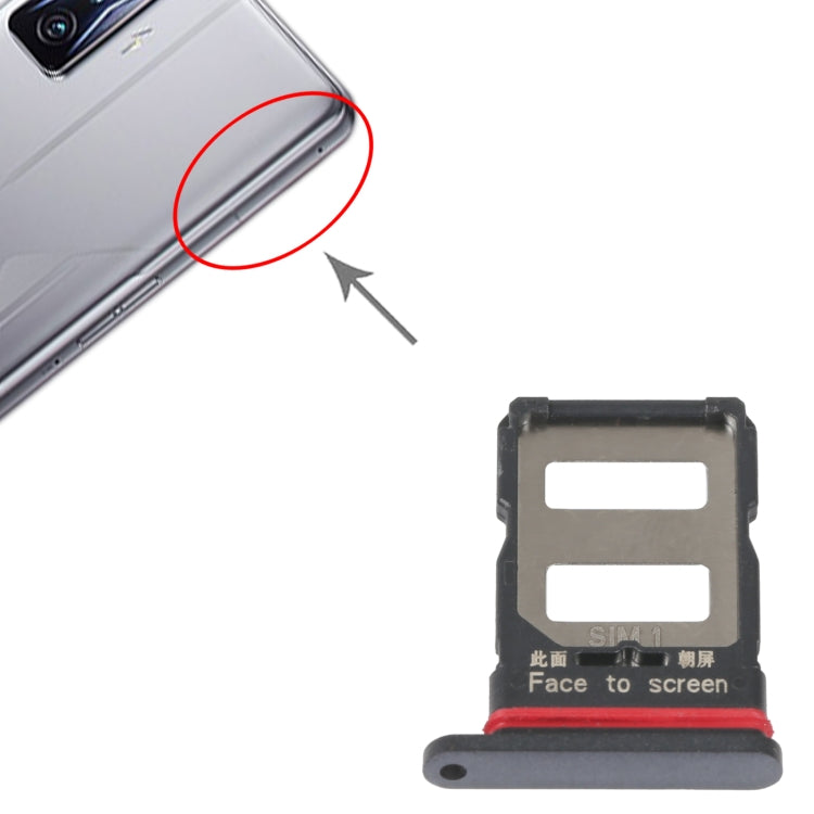 For Xiaomi Redmi K50/K50 Pro SIM Card Tray + SIM Card Tray (Black) - Card Tray by PMc TechLife | Online Shopping South Africa | PMc TechLife | Buy Now Pay Later Mobicred