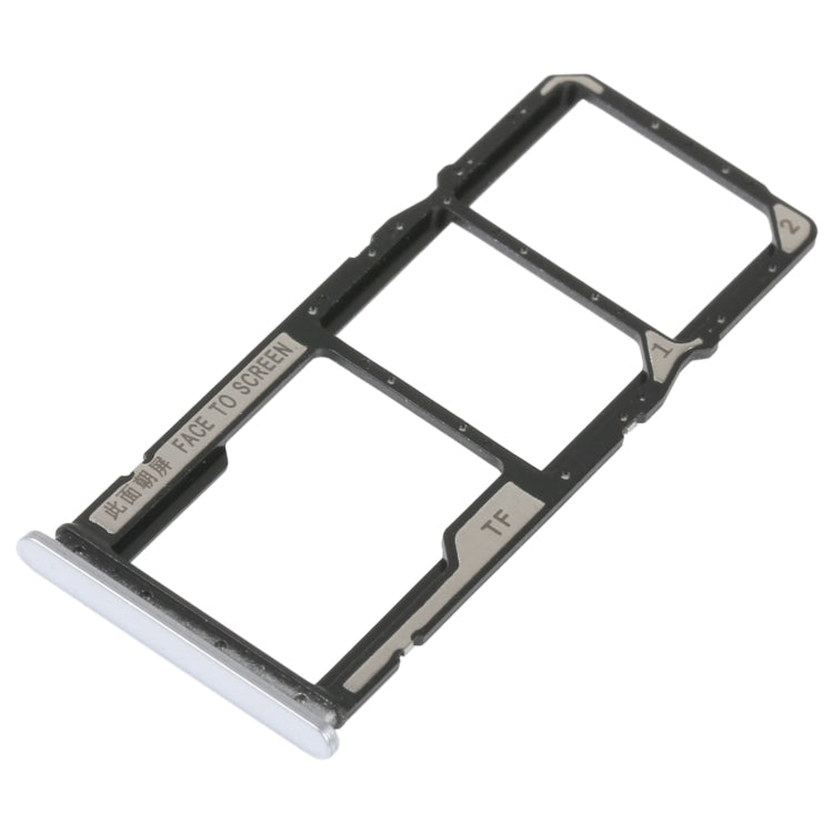 SIM Card Tray + SIM Card Tray + Micro SD Card Tray For Xiaomi Redmi 10A (Silver) - Card Tray by PMc TechLife | Online Shopping South Africa | PMc TechLife | Buy Now Pay Later Mobicred