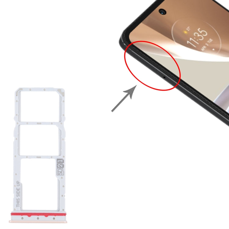 For Motorola Moto G32 SIM Card Tray + SIM Card Tray + Micro SD Card Tray (Gold) - Card Socket by PMC TechLife | Online Shopping South Africa | PMC TechLife
