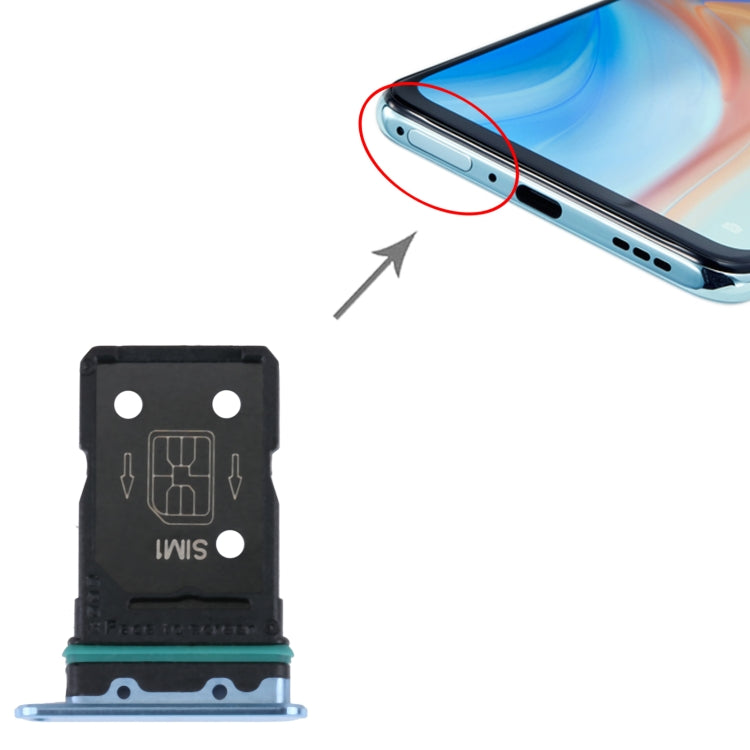 For OPPO Reno4 Pro 5G  SIM Card Tray + SIM Card Tray (Blue) - Card Socket by PMc TechLife | Online Shopping South Africa | PMc TechLife | Buy Now Pay Later Mobicred