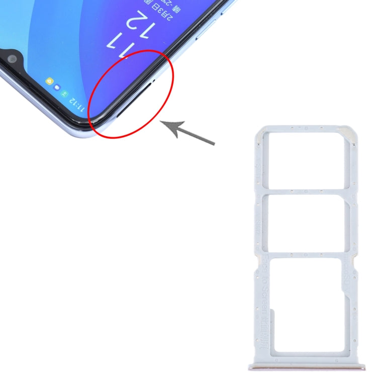 For OPPO A55 5G / A53S 5G SIM Card Tray + SIM Card Tray + Micro SD Card Tray (Gold) - free shipping - PMc TechLife - Order now!