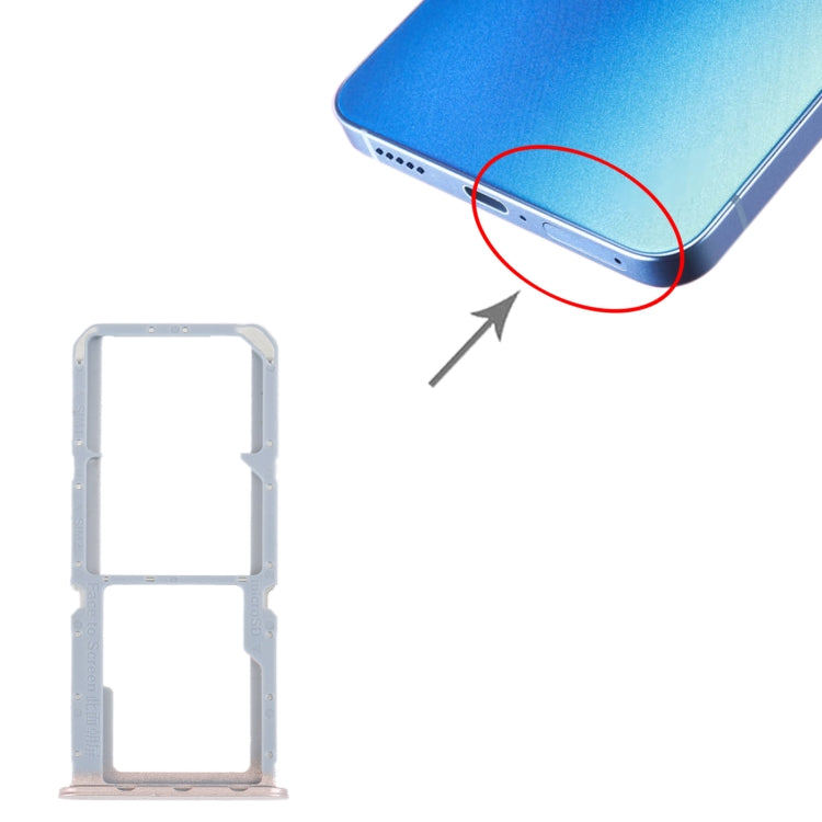For OPPO Reno7 Z 5G / Reno7 Lite / Reno8 Lite / F21 Pro 5G SIM Card Tray + SIM Card Tray + Micro SD Card Tray (Gold) - Card Socket by PMc TechLife | Online Shopping South Africa | PMc TechLife | Buy Now Pay Later Mobicred