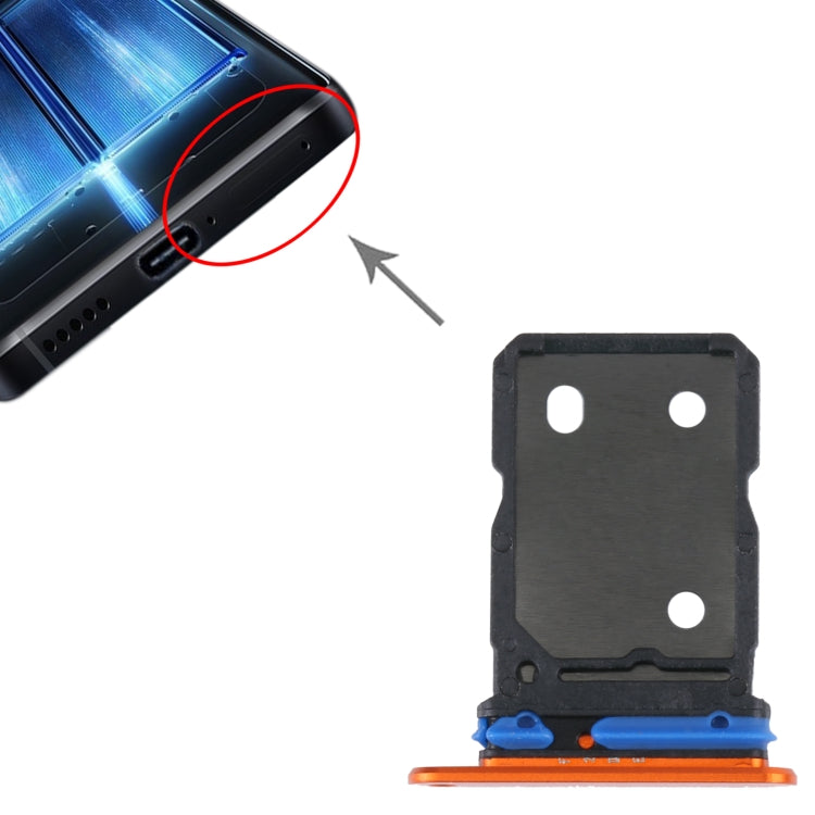 For vivo X80 SIM Card Tray + SIM Card Tray (Orange) - Card Socket by PMc TechLife | Online Shopping South Africa | PMc TechLife | Buy Now Pay Later Mobicred