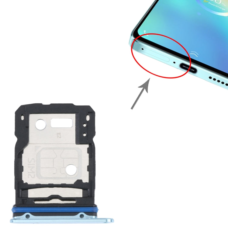 For vivo S15 SIM Card Tray + SIM Card Tray (Green) - Card Socket by PMc TechLife | Online Shopping South Africa | PMc TechLife | Buy Now Pay Later Mobicred