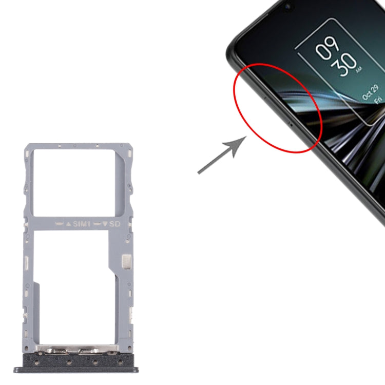 For TCL 20 XE Original SIM Card Tray + Micro SD Card Tray(Black) - For TCL by PMC TechLife | Online Shopping South Africa | PMC TechLife | Buy Now Pay Later Mobicred