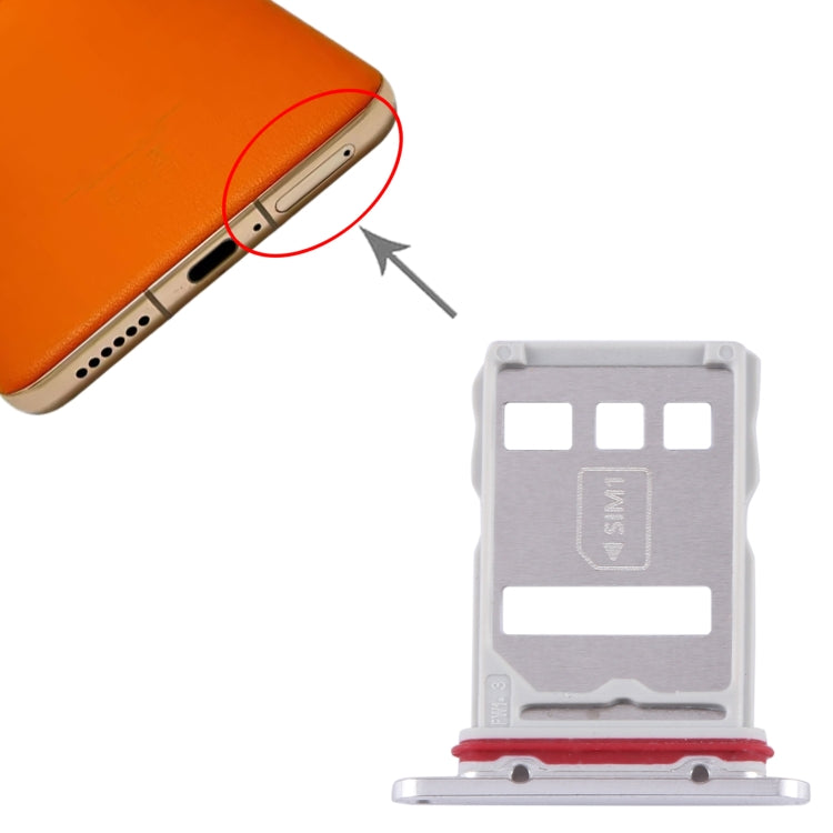 For Huawei Mate 50 SIM + NM Card Tray (Silver) - free shipping - PMc TechLife - Order now!