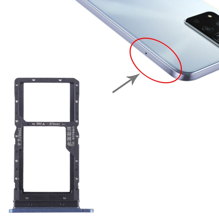 For Honor Play 20A SIM + SIM / Micro SD Card Tray (Blue) - Card Socket by PMc TechLife | Online Shopping South Africa | PMc TechLife | Buy Now Pay Later Mobicred