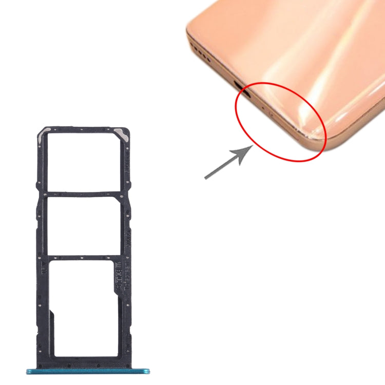 For Honor 20 SE SIM + SIM + Micro SD Card Tray (Green) - Card Socket by PMc TechLife | Online Shopping South Africa | PMc TechLife | Buy Now Pay Later Mobicred