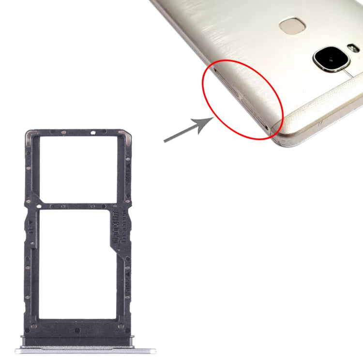 For Honor X5 SIM + SIM / Micro SD Card Tray (Silver) - Card Socket by PMc TechLife | Online Shopping South Africa | PMc TechLife | Buy Now Pay Later Mobicred