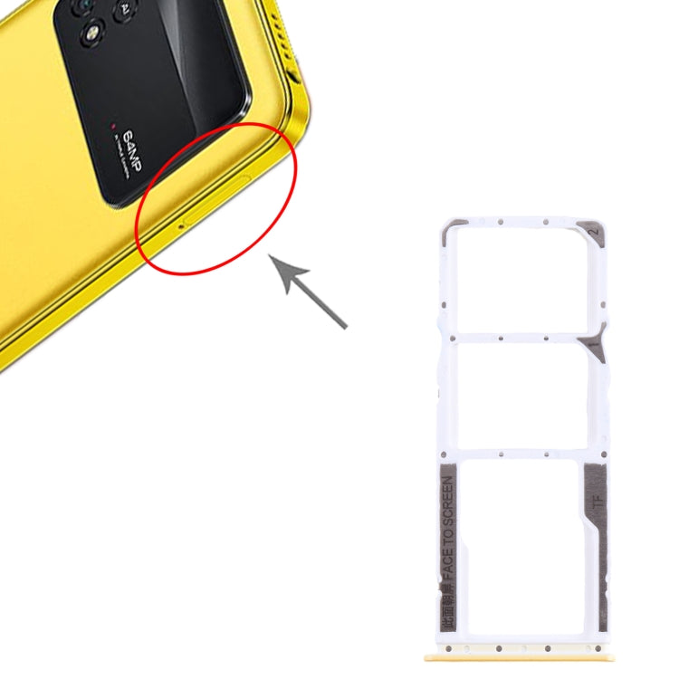 For Xiaomi Poco M4 Pro SIM Card Tray + SIM Card Tray + Micro SD Card Tray (Yellow) - Card Tray by PMC TechLife | Online Shopping South Africa | PMC TechLife