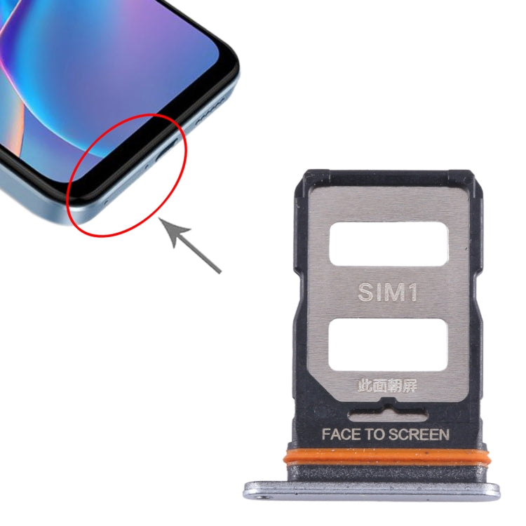 For Xiaomi Redmi Note 12T Pro SIM Card Tray + SIM Card Tray (Silver) - Card Tray by PMC TechLife | Online Shopping South Africa | PMC TechLife