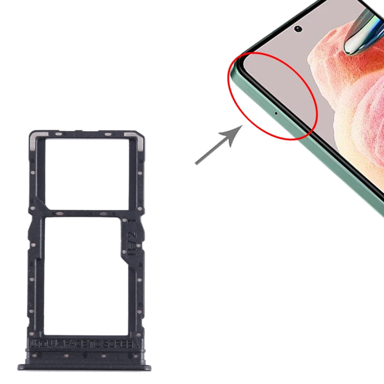 For Xiaomi Redmi 12 4G SIM Card Tray + SIM Card Tray / Micro SD Card Tray (Black) - Card Tray by PMC TechLife | Online Shopping South Africa | PMC TechLife