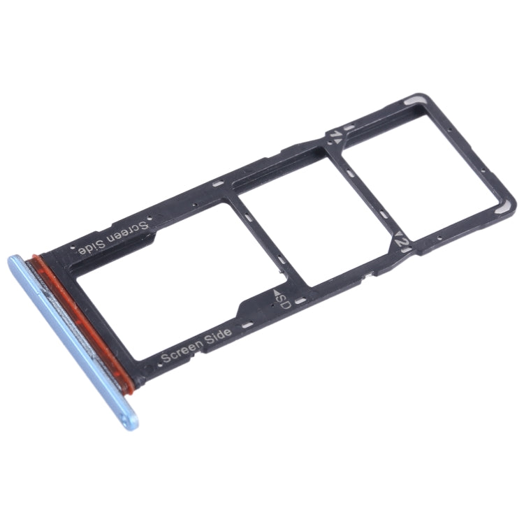 For Tecno Pop 7 BF6 SIM Card Tray + SIM Card Tray + Micro SD Card Tray (Blue) - Card Tray by PMC TechLife | Online Shopping South Africa | PMC TechLife