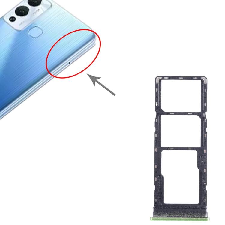 For Infinix Hot 12 Play NFC X6816C SIM Card Tray + SIM Card Tray + Micro SD Card Tray (Green) - Card Tray by PMC TechLife | Online Shopping South Africa | PMC TechLife