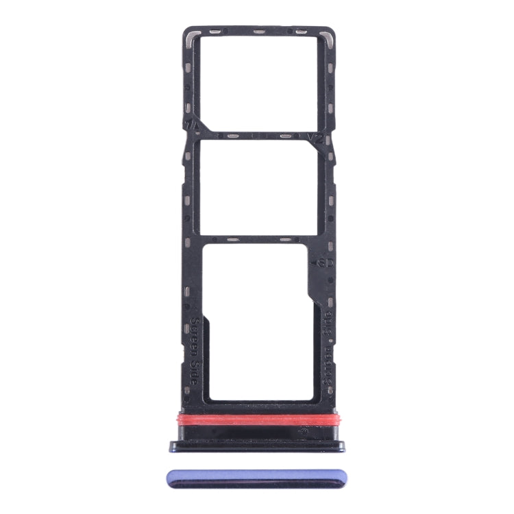 For Infinix Smart 6 Plus India X6823 SIM Card Tray + SIM Card Tray + Micro SD Card Tray (Blue) - Card Tray by PMC TechLife | Online Shopping South Africa | PMC TechLife