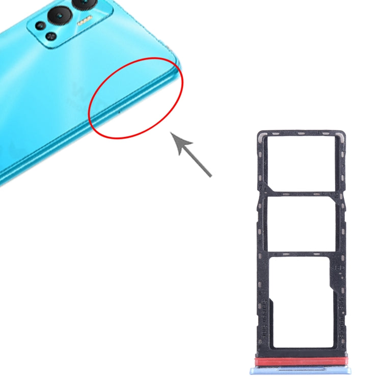 For Infinix Hot 20i X665 SIM Card Tray + SIM Card Tray + Micro SD Card Tray (Blue) - free shipping - PMC TechLife - Order now!