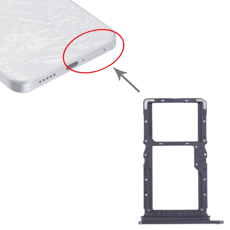 For Xiaomi Redmi Note 13 5G SIM Card Tray + SIM / Micro SD Card Tray (Black) - Card Tray by PMC TechLife | Online Shopping South Africa | PMC TechLife | Buy Now Pay Later Mobicred