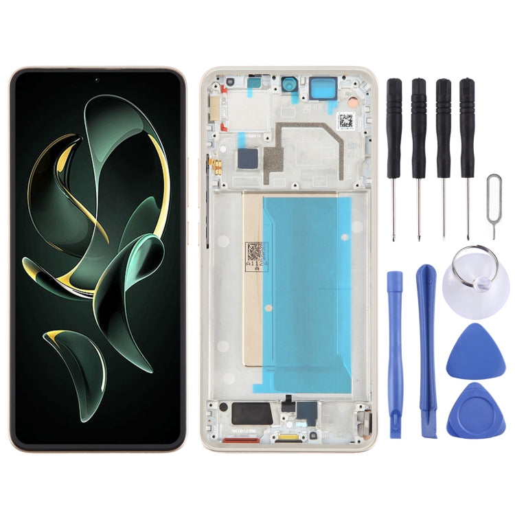 For Xiaomi 13T Pro Original AMOLED Material LCD Screen Digitizer Full Assembly with Frame (Gold) - LCD Screen by PMC TechLife | Online Shopping South Africa | PMC TechLife