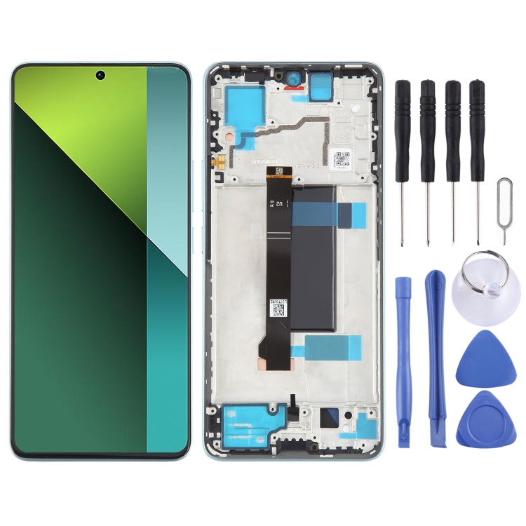 For Xiaomi Redmi Note 13 Pro 5G Original AMOLED Material LCD Screen Digitizer Full Assembly with Frame (Blue) - LCD Screen by PMC TechLife | Online Shopping South Africa | PMC TechLife