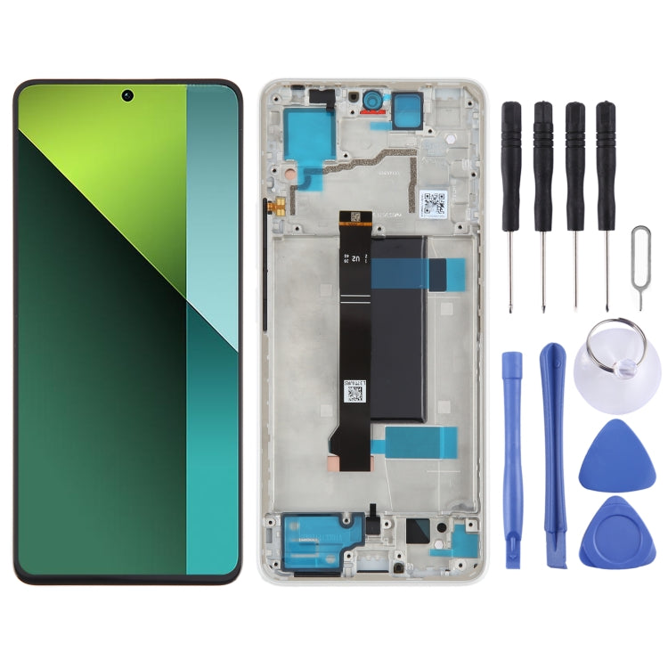 For Xiaomi Redmi Note 13 Pro 5G Original AMOLED Material LCD Screen Digitizer Full Assembly with Frame (White) - LCD Screen by PMC TechLife | Online Shopping South Africa | PMC TechLife