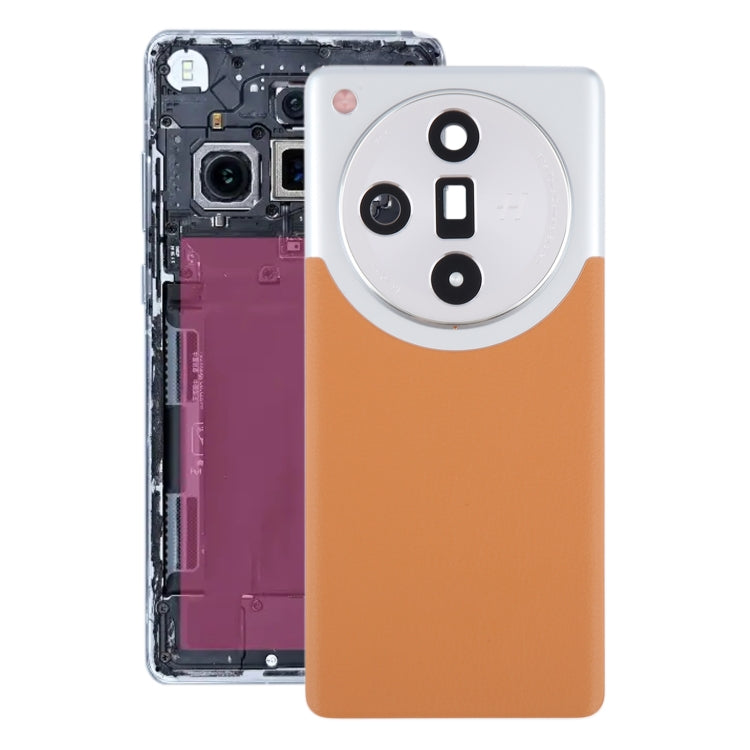For OPPO Find X7 Ultra Original Battery Back Cover with Camera Lens Cover(Brown) - Back Cover by PMC TechLife | Online Shopping South Africa | PMC TechLife
