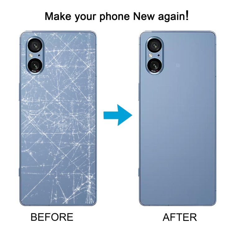 For Sony Xperia 5 V Battery Back Cover with Camera Lens Cover(Blue) - Back Cover by PMC TechLife | Online Shopping South Africa | PMC TechLife | Buy Now Pay Later Mobicred