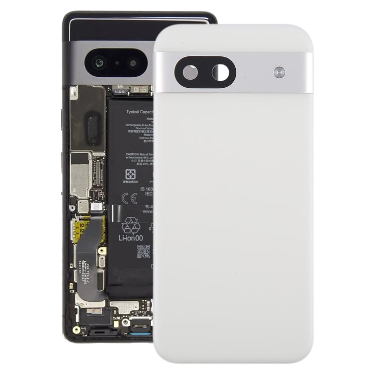 For Google Pixel 8a Original Battery Back Cover with Camera Lens Cover(Silver) - Back Cover by PMC TechLife | Online Shopping South Africa | PMC TechLife | Buy Now Pay Later Mobicred