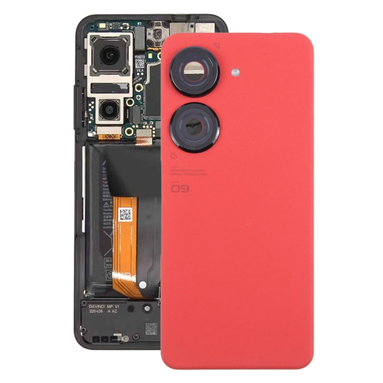 For Asus Zenfone 9 AI2202 Original Battery Back Cover with Camera Lens Cover(Red) - Back Cover by PMC TechLife | Online Shopping South Africa | PMC TechLife | Buy Now Pay Later Mobicred