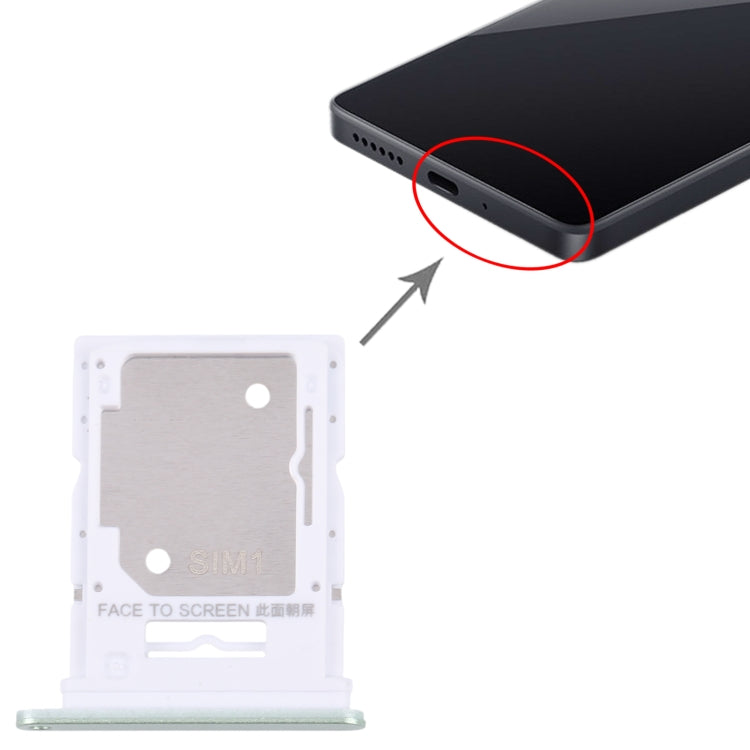 For Xiaomi Redmi 13 4G Original SIM Card Tray + SIM / Micro SD Card Tray (Green) - free shipping - PMC Jewellery - Order now!