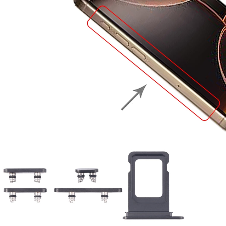 For iPhone 16 Pro Original SIM Card Tray + SIM Card Tray + Side Keys (Black) - Others by PMC Jewellery | Online Shopping South Africa | PMC Jewellery | Buy Now Pay Later Mobicred