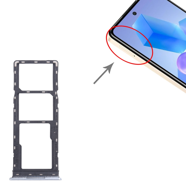For Infinix Smart 8 Pro X6525 5pcs SIM Card Tray + SIM Card Tray + Micro SD Card Tray (Silver) - Card Tray by PMc TechLife | Online Shopping South Africa | PMc TechLife | Buy Now Pay Later Mobicred