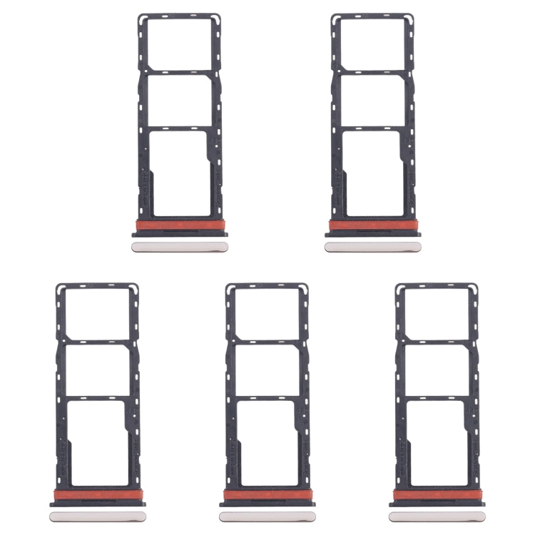 For Infinix Hot 40i X6528B 5pcs SIM Card Tray + SIM Card Tray + Micro SD Card Tray (Gold) - Card Tray by PMc TechLife | Online Shopping South Africa | PMc TechLife | Buy Now Pay Later Mobicred