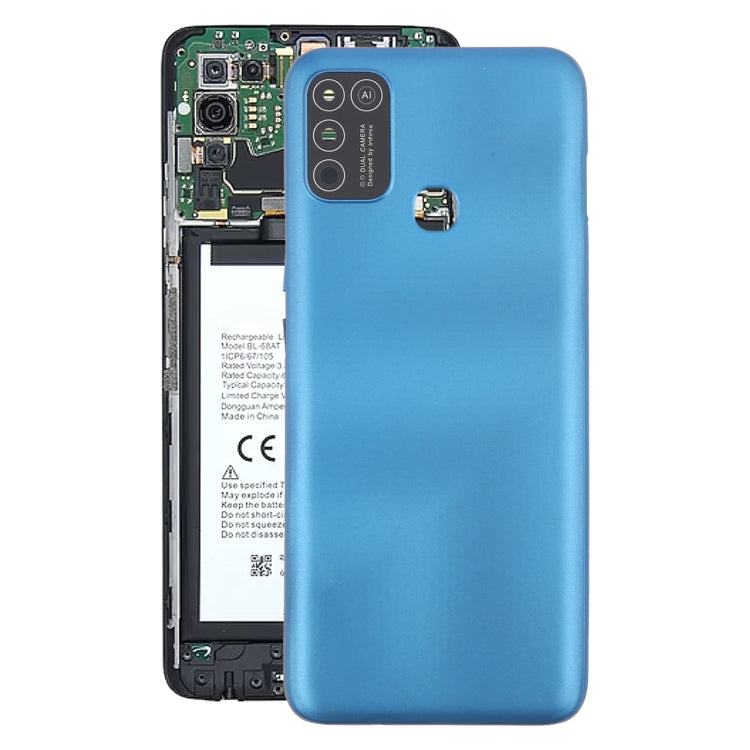 For Infinix Hot 10 Play Original Battery Back Cover(Blue) - Back Cover by PMc TechLife | Online Shopping South Africa | PMc TechLife | Buy Now Pay Later Mobicred