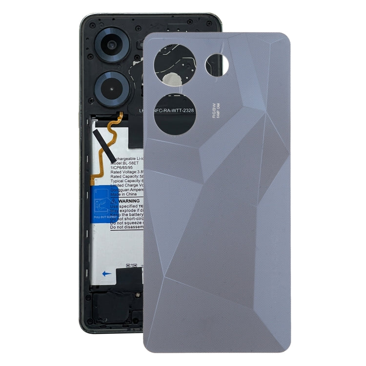 For Tecno Camon 20 Original Battery Back Cover(Black) - Back Cover by PMc TechLife | Online Shopping South Africa | PMc TechLife | Buy Now Pay Later Mobicred